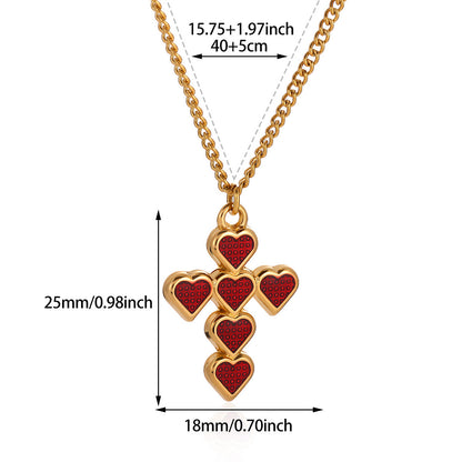 Unisex Cross Necklace For Everyday Wear Featuring PVD Coated Gold Plating On Durable 304 Stainless Steel