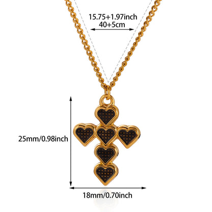 Unisex Cross Necklace For Everyday Wear Featuring PVD Coated Gold Plating On Durable 304 Stainless Steel