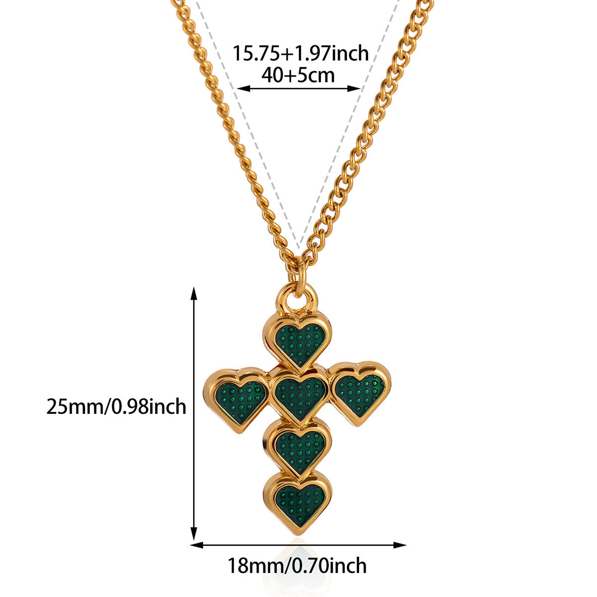 Unisex Cross Necklace For Everyday Wear Featuring PVD Coated Gold Plating On Durable 304 Stainless Steel