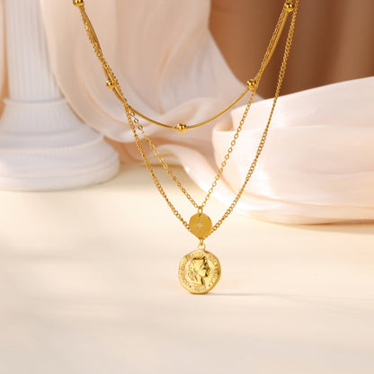 Punk Style Cross Necklace For Men And Women, 18K Real Gold Plated On Durable 304 Stainless Steel