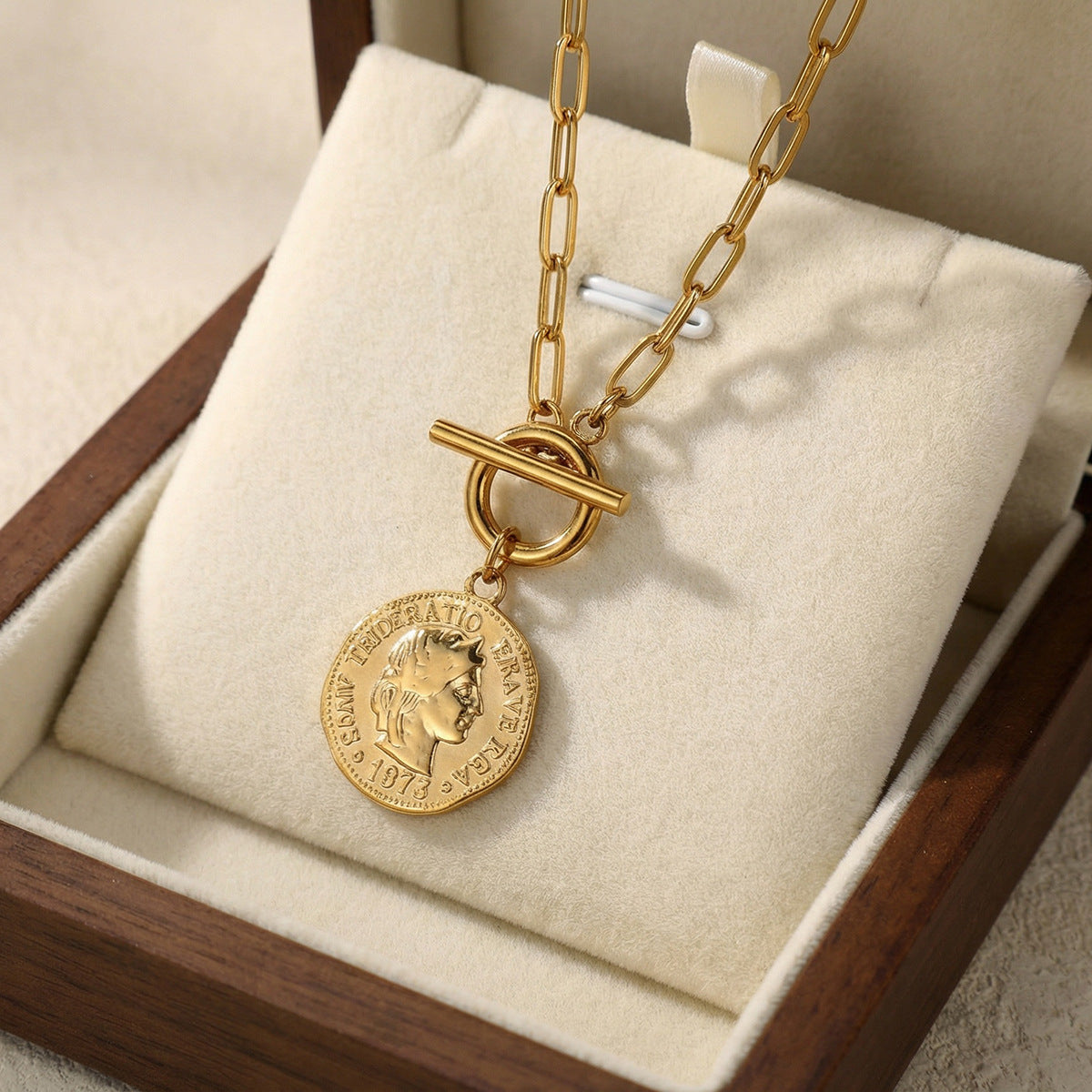 Punk Style Cross Necklace For Men And Women, 18K Real Gold Plated On Durable 304 Stainless Steel