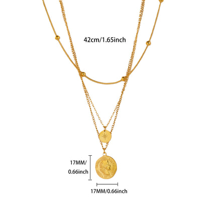Punk Style Cross Necklace For Men And Women, 18K Real Gold Plated On Durable 304 Stainless Steel