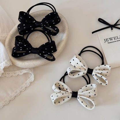 Sweet New Style Hair Tie With Polka Dots And Bow Knot, Stylish Hair Accessory