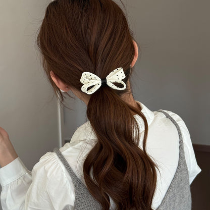 Sweet New Style Hair Tie With Polka Dots And Bow Knot, Stylish Hair Accessory