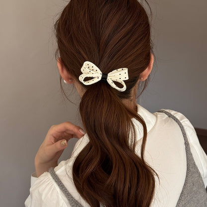 Sweet New Style Hair Tie With Polka Dots And Bow Knot, Stylish Hair Accessory