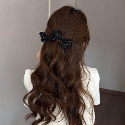Retro Polka Dots Hair Claws With Bow Knot For Women Hair Accessories