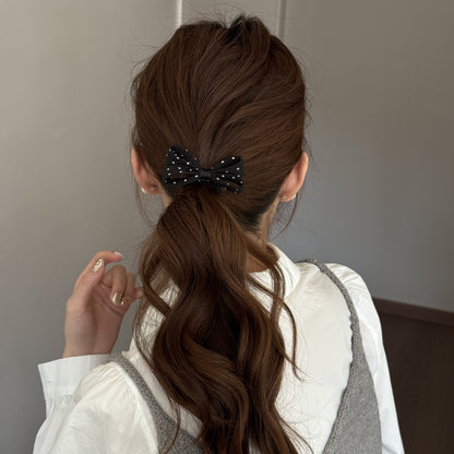 Sweet New Style Hair Tie With Polka Dots And Bow Knot, Stylish Hair Accessory