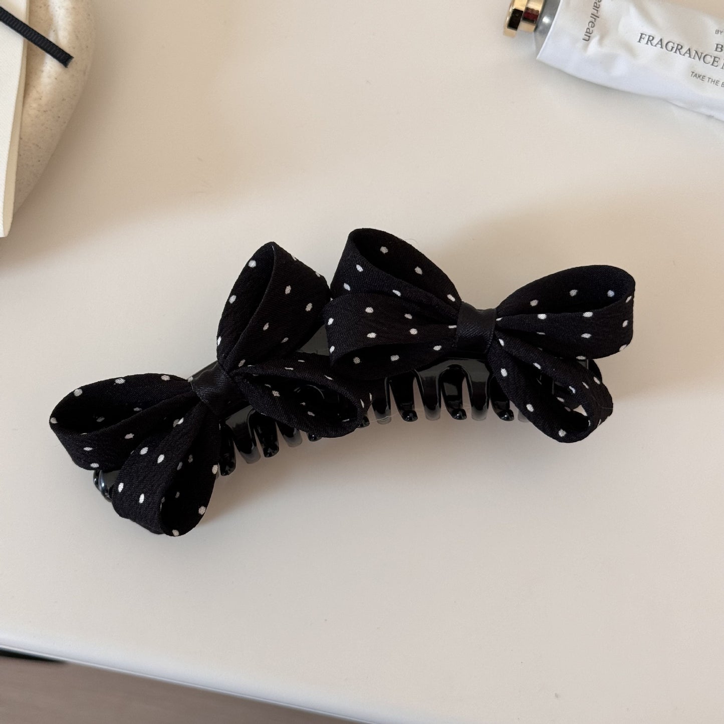Retro Polka Dots Hair Claws With Bow Knot For Women Hair Accessories