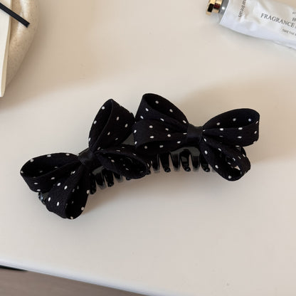 Retro Polka Dots Hair Claws With Bow Knot For Women Hair Accessories