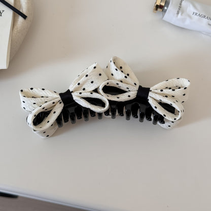 Retro Polka Dots Hair Claws With Bow Knot For Women Hair Accessories