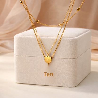 Punk Style Cross Necklace For Men And Women, 18K Real Gold Plated On Durable 304 Stainless Steel