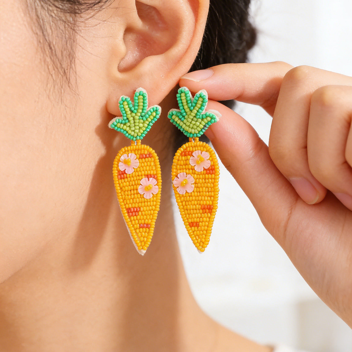 Cute Rabbit Earrings For Women, Plastic Material, Perfect For Easter Celebration