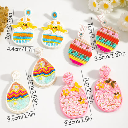 Flowers For Women Plastic Earrings, Perfect For Easter Celebration