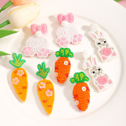 Cute Rabbit Earrings For Women, Plastic Material, Perfect For Easter Celebration