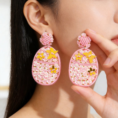 Flowers For Women Plastic Earrings, Perfect For Easter Celebration