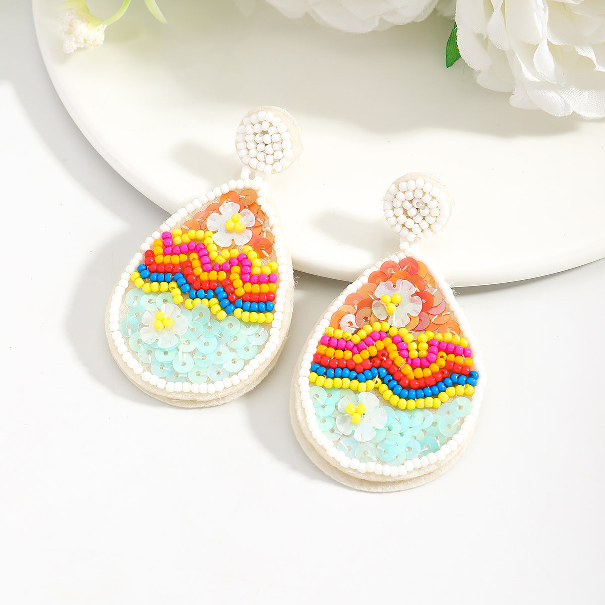 Flowers For Women Plastic Earrings, Perfect For Easter Celebration