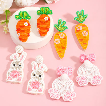 Cute Rabbit Earrings For Women, Plastic Material, Perfect For Easter Celebration