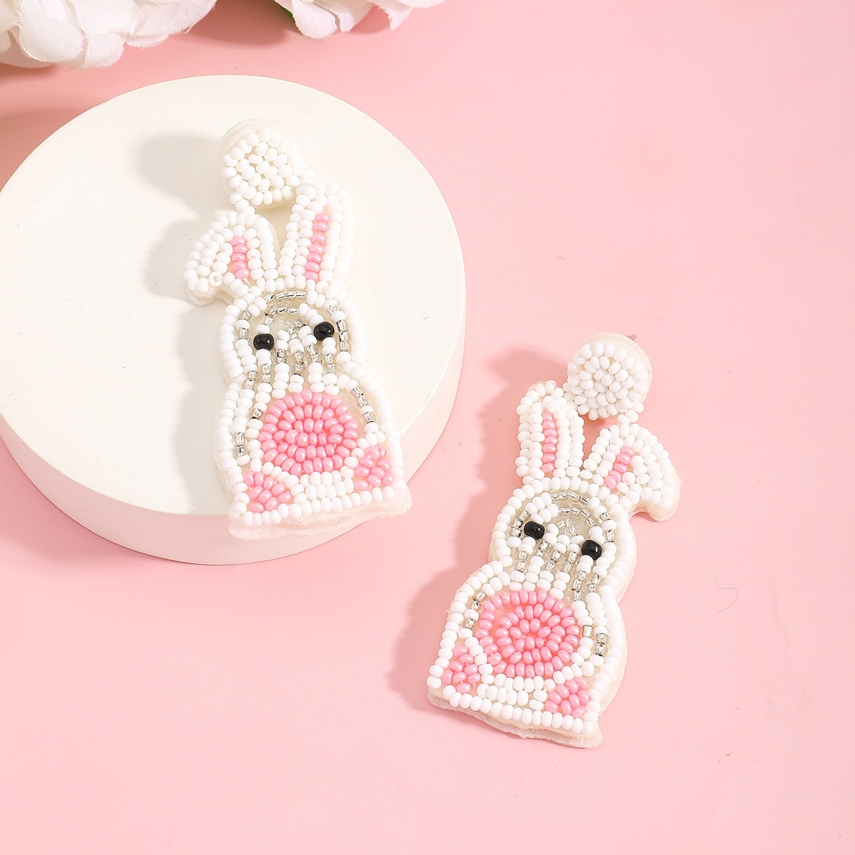 Cute Rabbit Earrings For Women, Plastic Material, Perfect For Easter Celebration