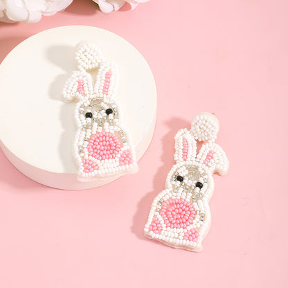 Cute Rabbit Earrings For Women, Plastic Material, Perfect For Easter Celebration