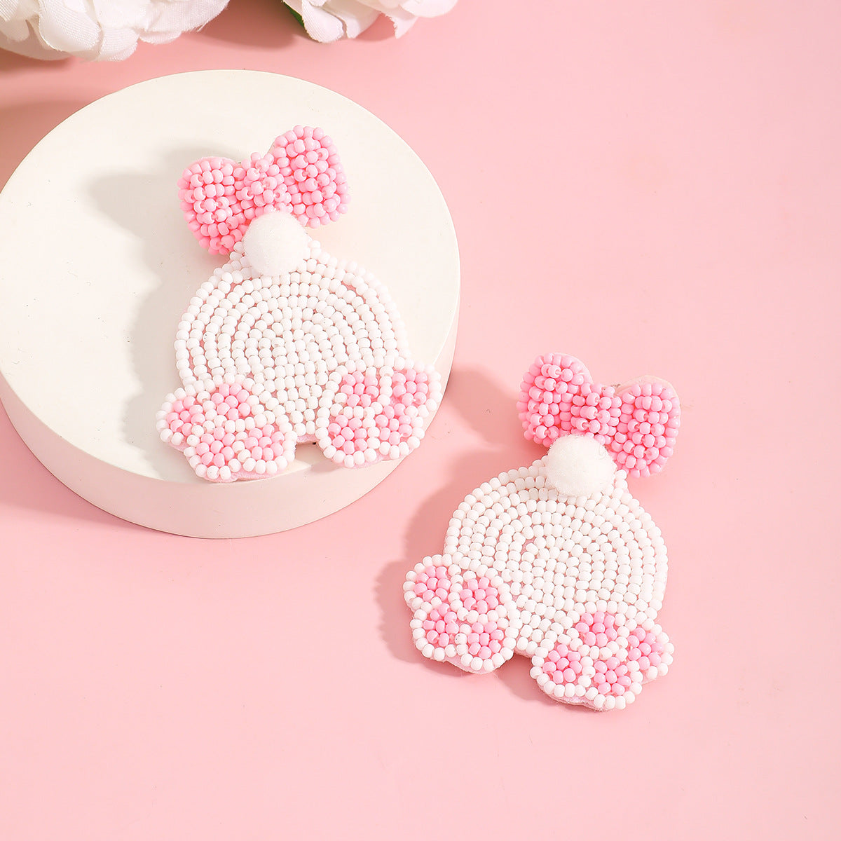 Cute Rabbit Earrings For Women, Plastic Material, Perfect For Easter Celebration