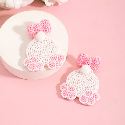 Cute Rabbit Earrings For Women, Plastic Material, Perfect For Easter Celebration
