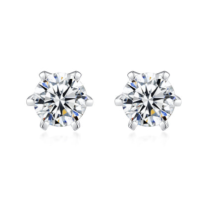 For Stud Earrings In 925 Sterling Silver, Silver Color, Classic And Elegant Design