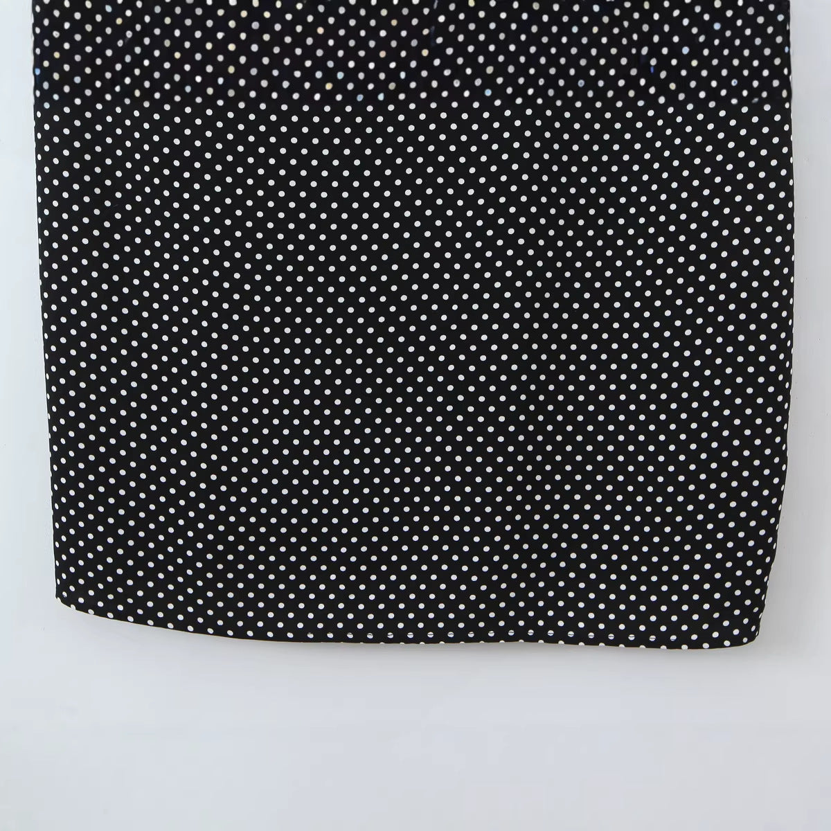 Polka Dots Sleeveless Strap Dress With Deep V Neckline In Polyester Maxi Long Dress