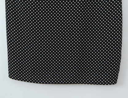 Polka Dots Sleeveless Strap Dress With Deep V Neckline In Polyester Maxi Long Dress