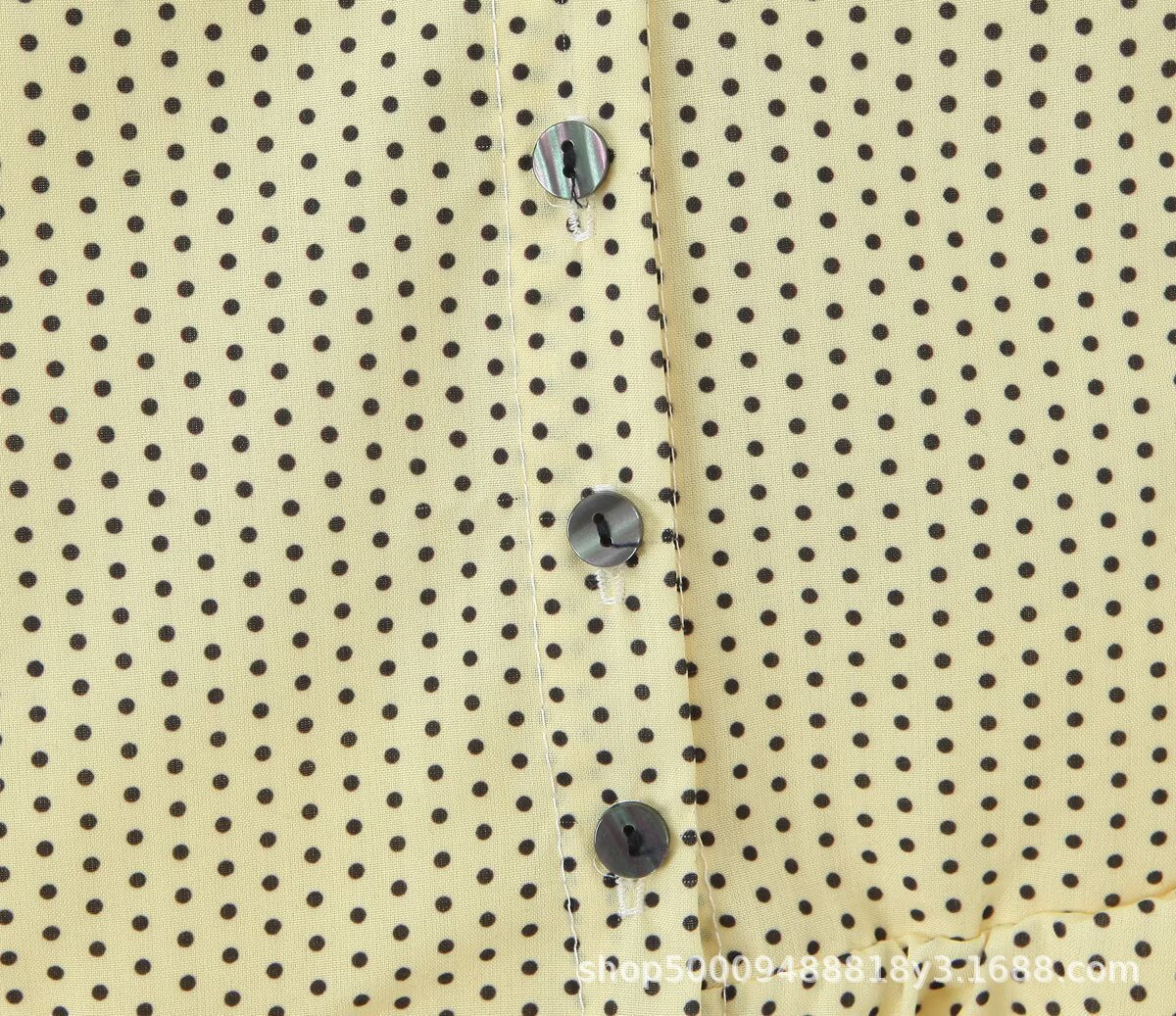 Sleeveless V Neck Polka Dot Dress In Polyester Fabric With Slim Fit And Knee-Length Design