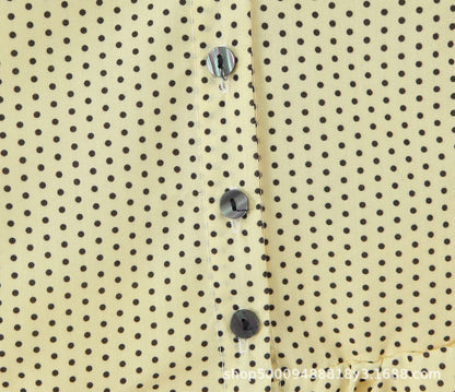 Sleeveless V Neck Polka Dot Dress In Polyester Fabric With Slim Fit And Knee-Length Design