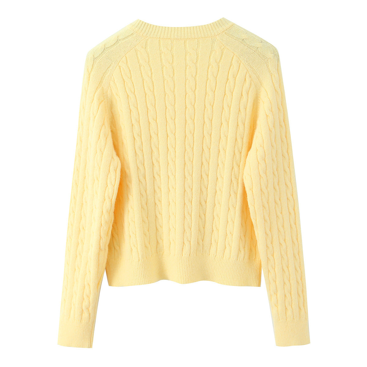 Long Sleeve Polyester Sweater For Women With Round Neck And Single Breasted Closure