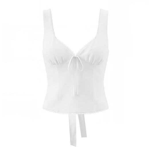 Solid Color Acrylic Vest With V Neck, Skinny Fit And Short Length