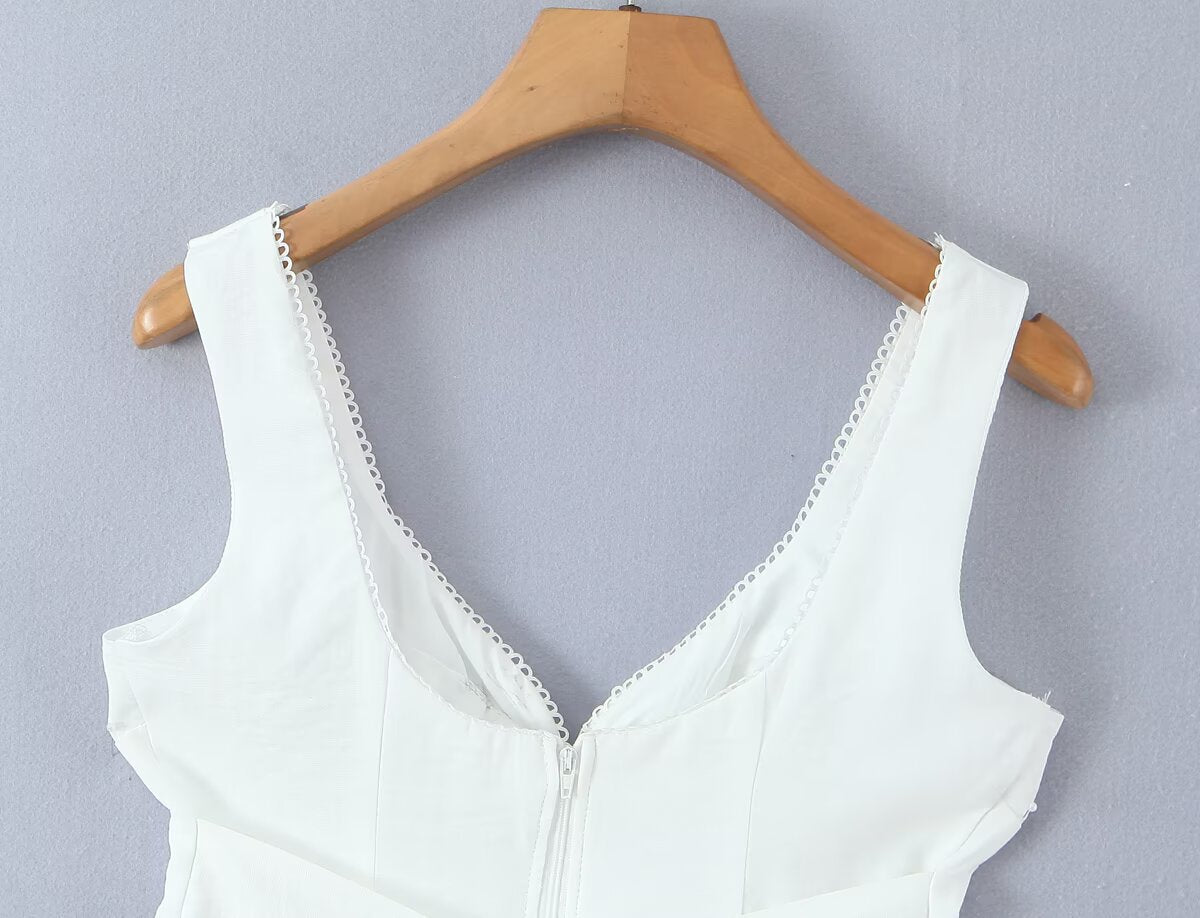 Solid Color Acrylic Vest With V Neck, Skinny Fit And Short Length