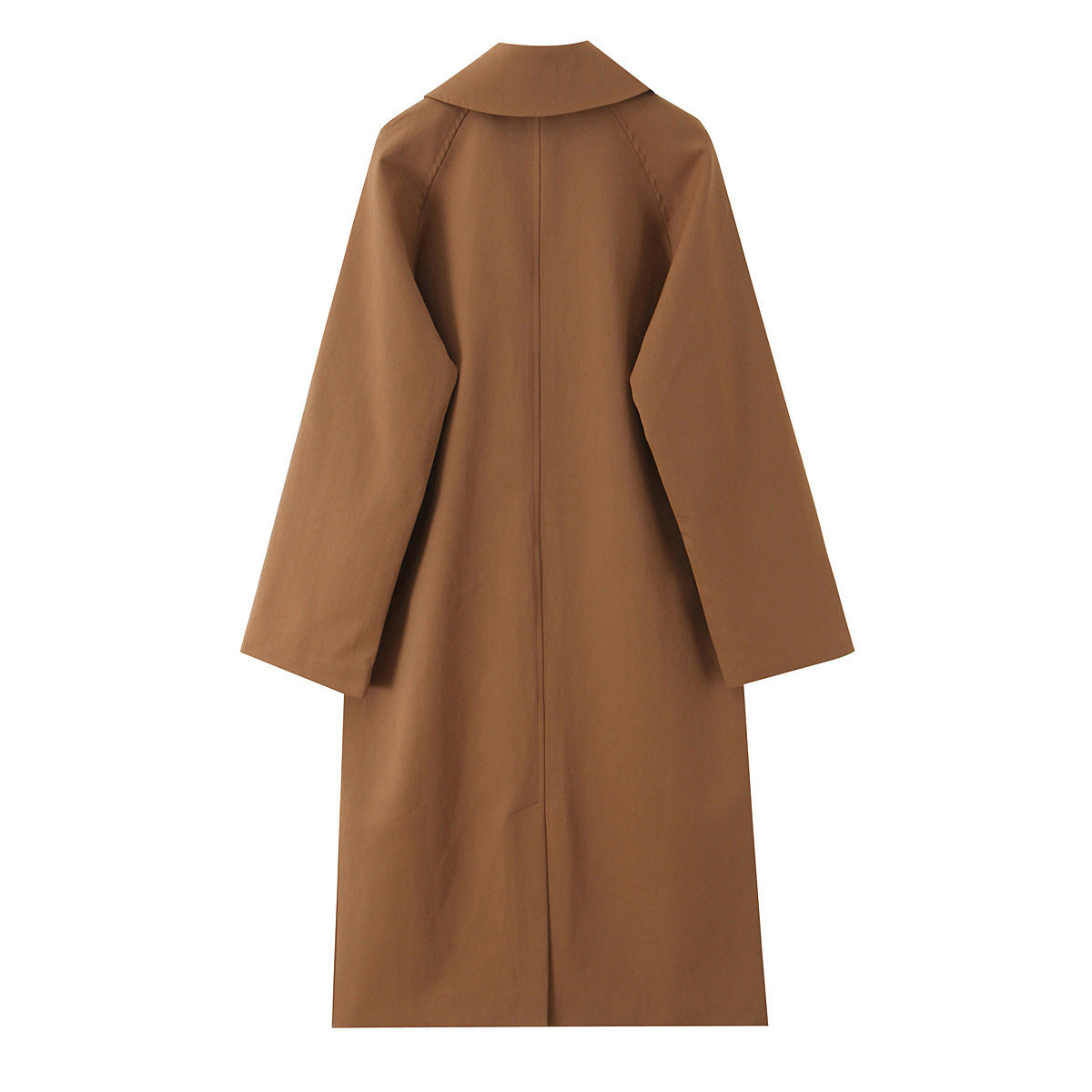 Single Breasted Women's Trench Coat With Lapel Collar And Long Sleeves, Regular Fit In Polyester Fabric