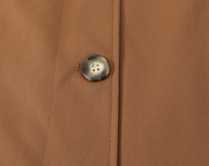 Single Breasted Women's Trench Coat With Lapel Collar And Long Sleeves, Regular Fit In Polyester Fabric