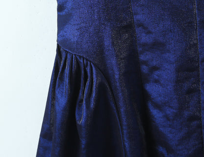 Solid Color Sleeveless Halter Neck Party Dress In Polyester With Knee-Length And Folds Design