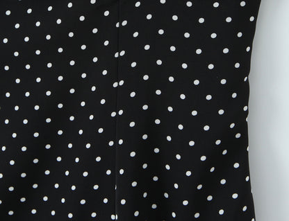 Sexy Color Block Polka Dot Dress Sleeveless Collarless Design In Polyester Knee-Length