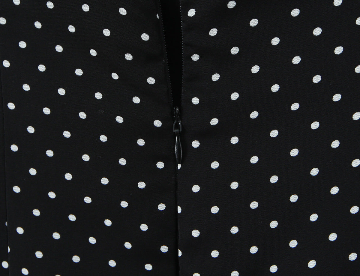 Sexy Color Block Polka Dot Dress Sleeveless Collarless Design In Polyester Knee-Length