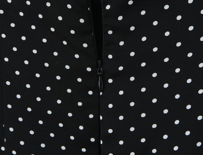 Sexy Color Block Polka Dot Dress Sleeveless Collarless Design In Polyester Knee-Length