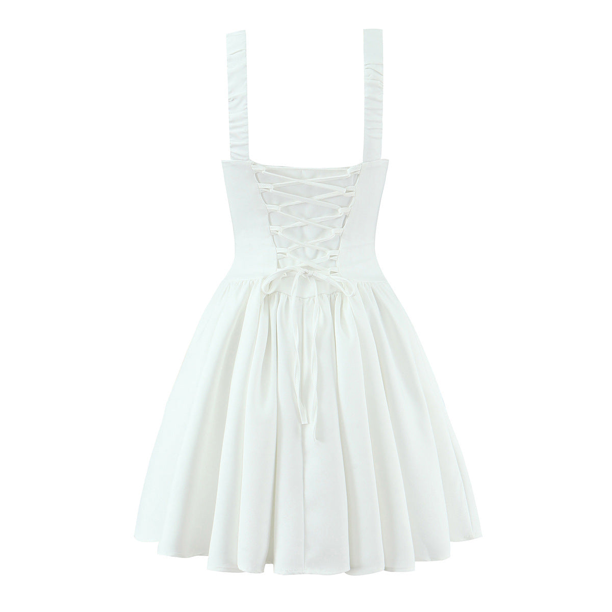 Sleeveless Ball Gown Dress With Boat Neck In Polyester Fabric, Knee-Length, Regular Fit