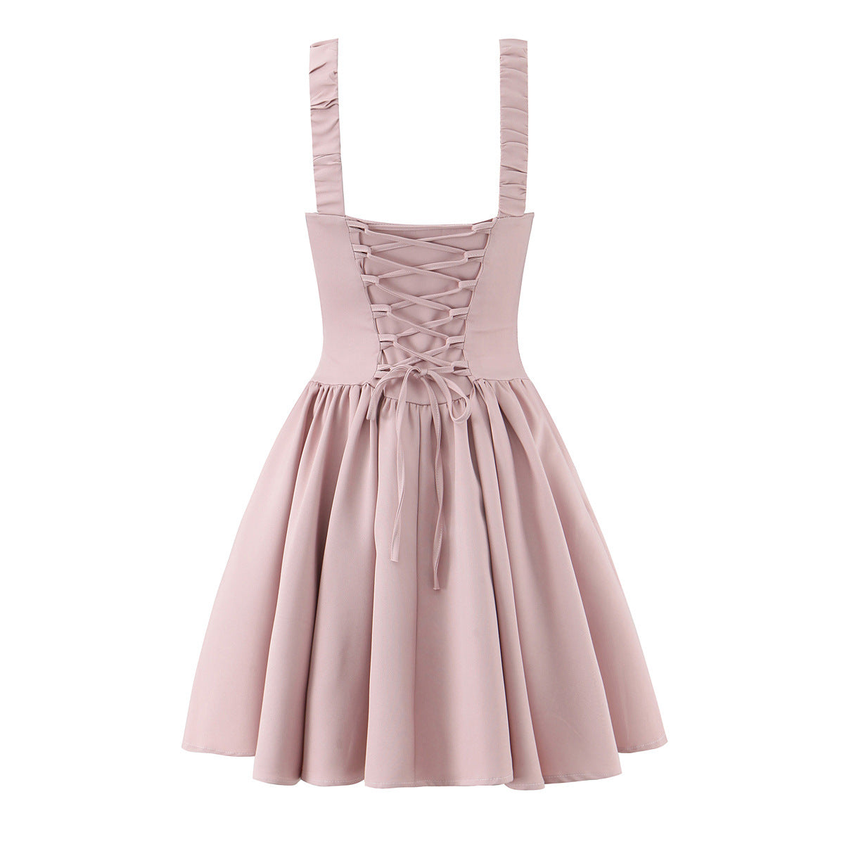 Sleeveless Ball Gown Dress With Boat Neck In Polyester Fabric, Knee-Length, Regular Fit
