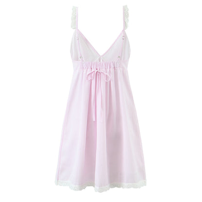 Stripe Sleeveless Tank Dress With Plunging Neck In Polyester Fabric, Knee-Length Style