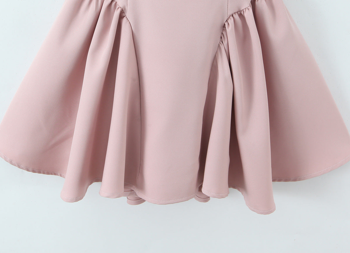 Sleeveless Ball Gown Dress With Boat Neck In Polyester Fabric, Knee-Length, Regular Fit