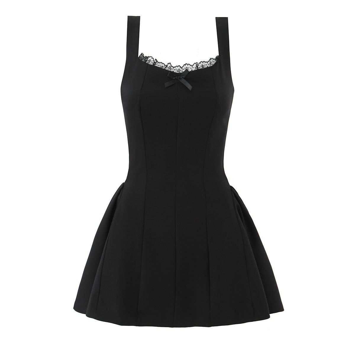 Sexy Solid Color Sleeveless Tank Dress In Polyester Fabric With Collarless Neckline, Knee-Length Design