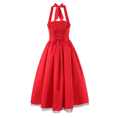 Sleeveless Party Dress With Boat Neck In Slim Fit, Made Of Polyester, Available As Midi Dress