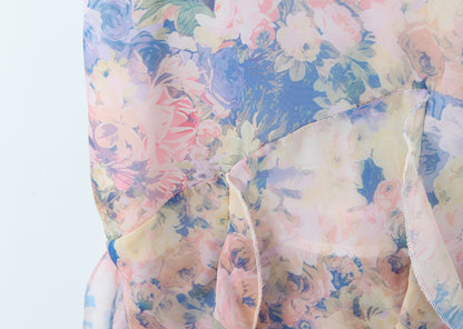 Sleeveless Chiffon Dress With Plunging Neck In Slim Fit, Polyester Fabric, Midi Dress Length