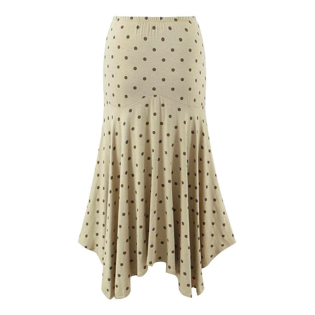 Polka Dots Skirt Co-ord Set In Polyester Featuring Folds With Round Neck Sleeveless Slim Short Design
