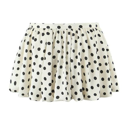 Polka Dots Skirt In Polyester With Regular Fit And Low Waist Design