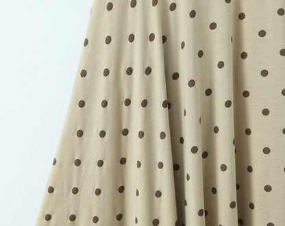 Polka Dots Skirt Co-ord Set In Polyester Featuring Folds With Round Neck Sleeveless Slim Short Design