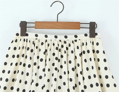 Polka Dots Skirt In Polyester With Regular Fit And Low Waist Design